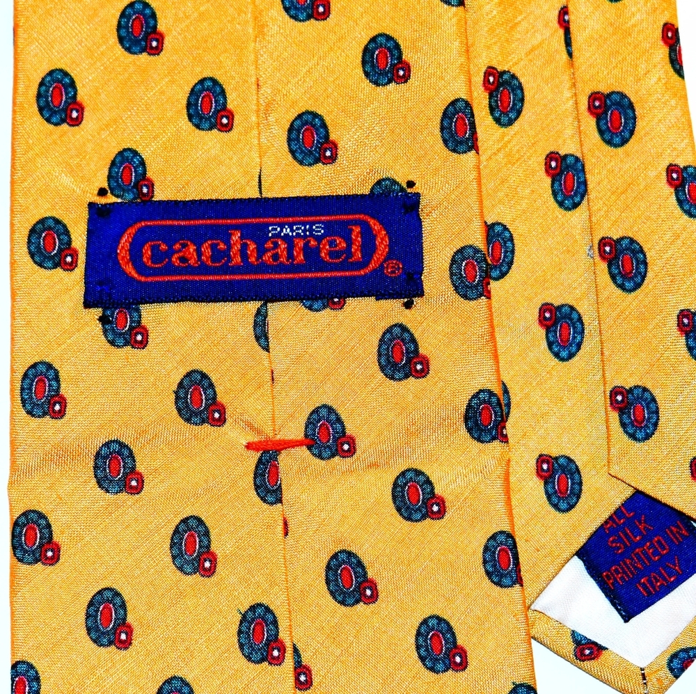 VTG  1960s Cacharel Italian silk necktie